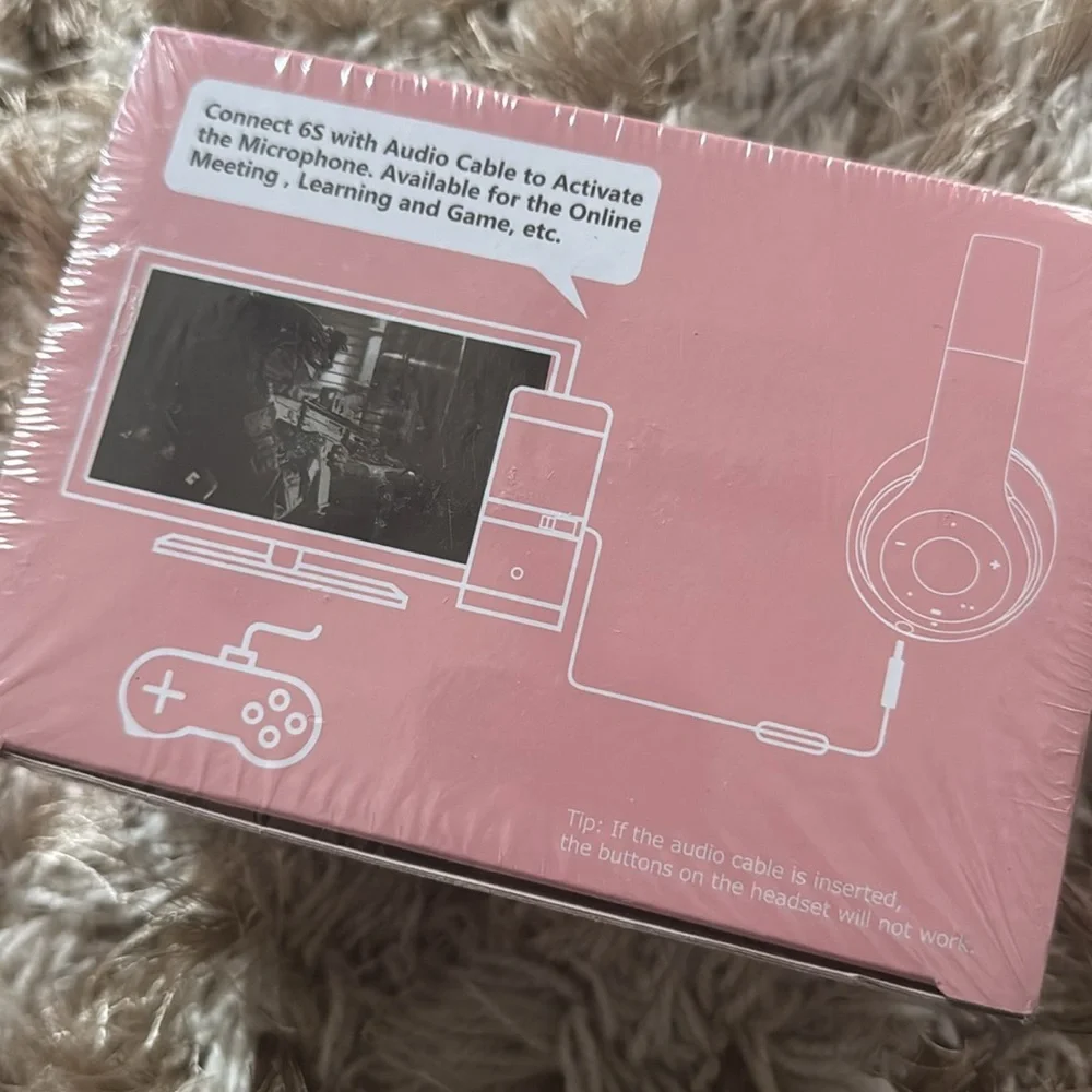Wireless Pink and White Headphones